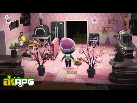 Animal Crossing Aesthetic Pink Kitchen -  Best ACNH Kitchen Design Ideas