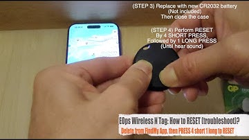 EOps Wireless N Tag: How to RESET (troubleshoot pairing) with Find My App (iOS)