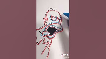 Drawing Glitch Homer Simpson with Posca Markers!