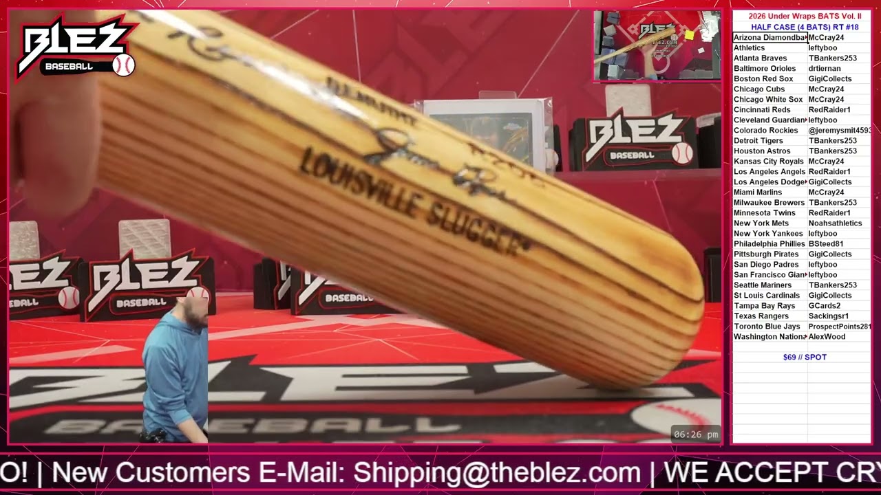 2026 Fanatics Under Wraps Autographed BATS Vol II HALF CASE BREAK