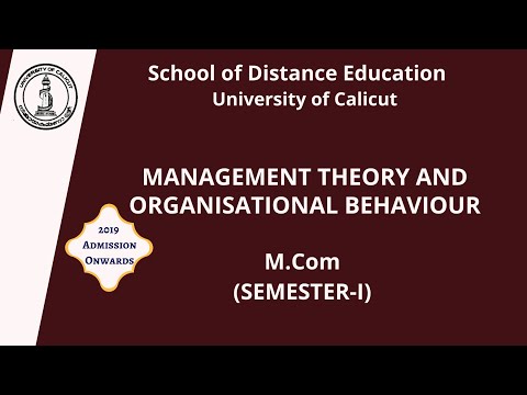 MANAGEMENT THEORY AND ORGANISATIONAL BEHAVIOUR