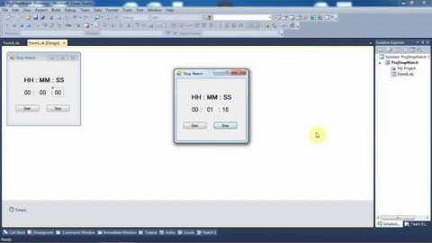 VB.NET Tutorials - Simulation of Stop Watch (Example) - How to create Stop Watch in VB.NET (English)