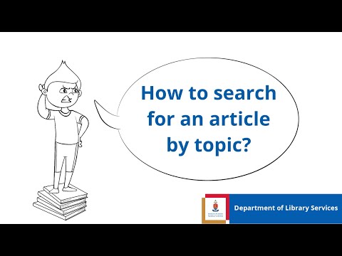 How to search for an article by topic | Library Training