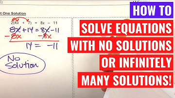 Equations with No Solutions and Infinite Solutions