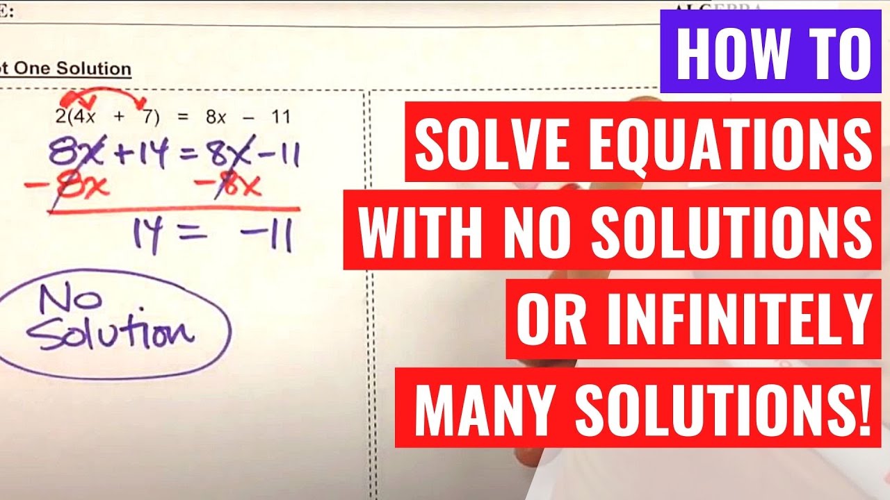Equations with No Solutions and Infinite Solutions - YouTube