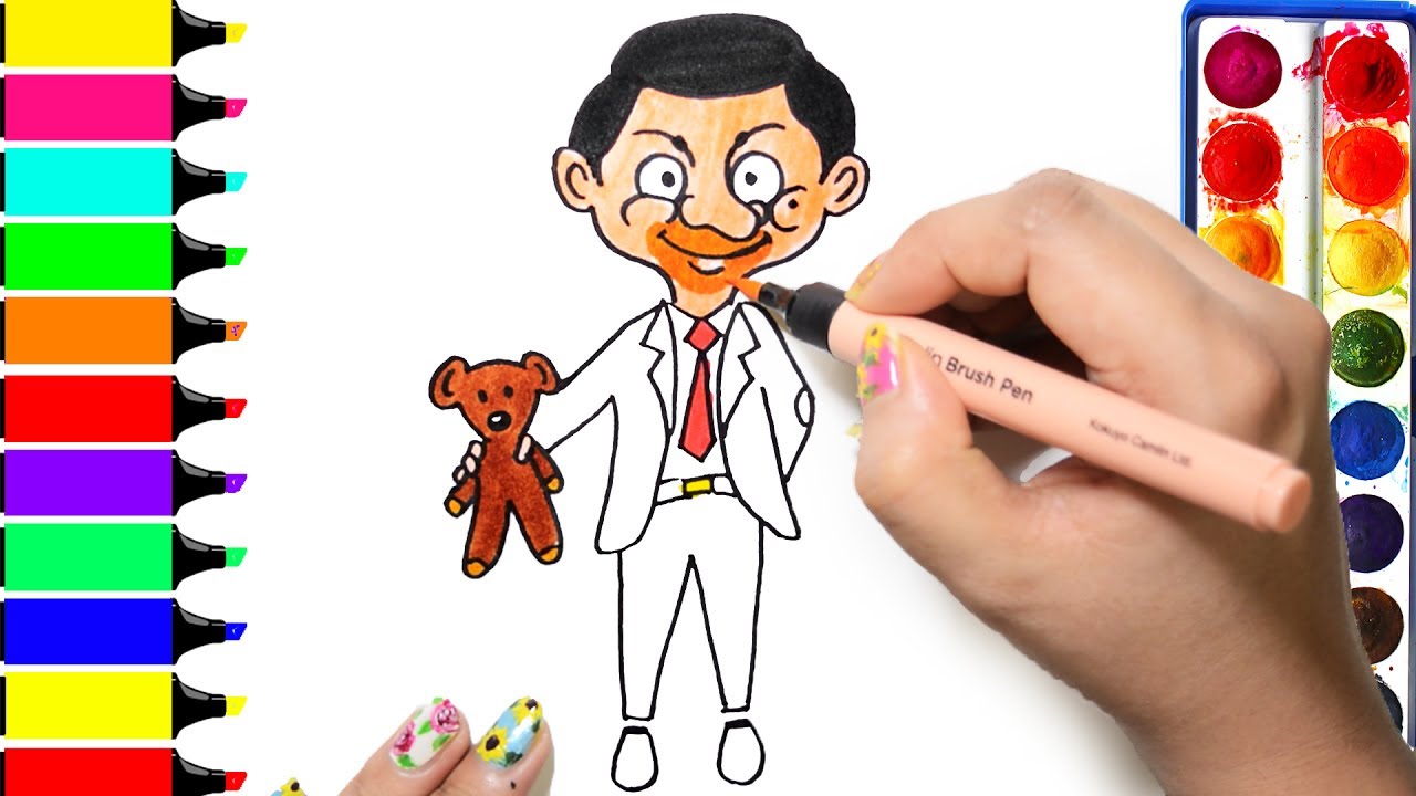 Mr Bean Coloring Page | Learn Colors For Girls and Kids ...