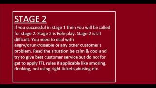 TFL Customer Service Assistant Interview
