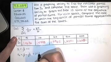 Prob. 9.3.039(b) - Find partial sums of p series. Graph the first 10 partial sums. - Calc II HW Help