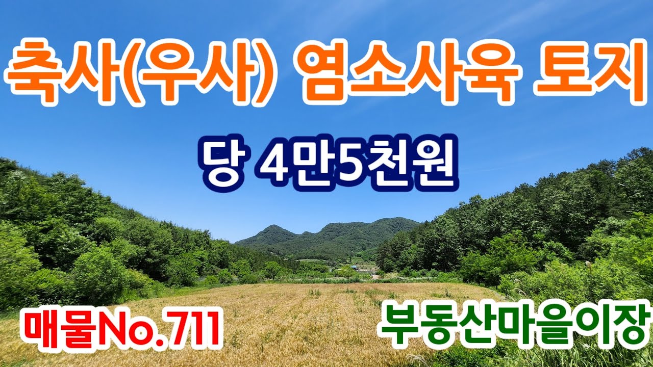 경북땅 싼땅 매매 우사 축사 염소 사육 최적의 조건을 가진 의성땅 의성토지