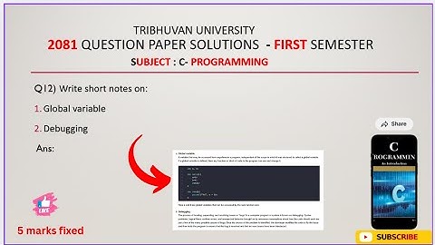 Global Variable and Debugging in C Programming Explained | 1st Semester CSIT | TU 2081