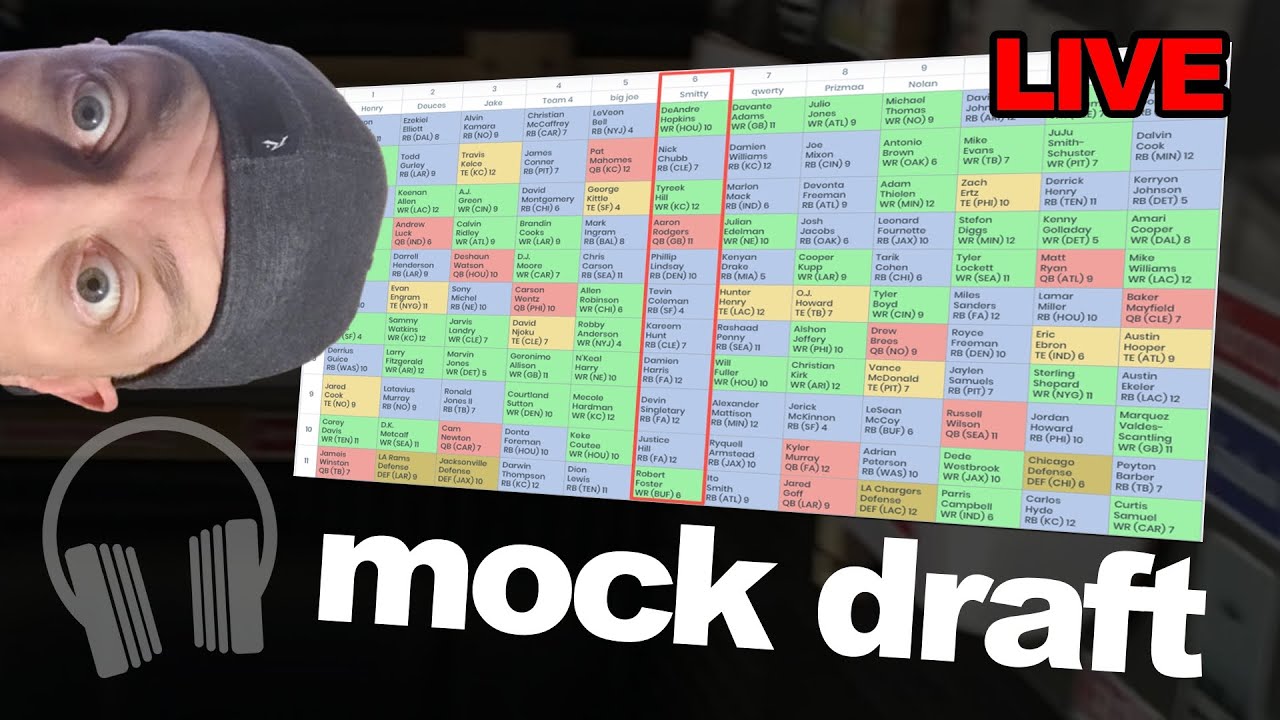 2019 LIVE Fantasy Football Mock Draft with The Fantasy Football Show Subscribers