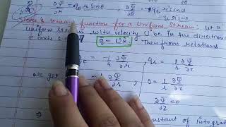 stoke stream function for uniform stream #fluid #fluiddynamics #maths #sem4 #theorem