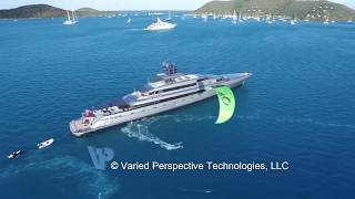 Superyacht Silver Fast and Cabrinha Kite - North Gorda Sound, British Virgin Islands