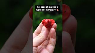 Process of making a tiny ceramic watermelonelephant figurine. Full process at @hannahloveceramics
