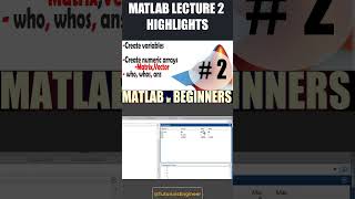 MATLAB LECTURE 2 HIGHLIGHTS @TutorialsEngineer  #lecture #matlab #programming #tutorial #software