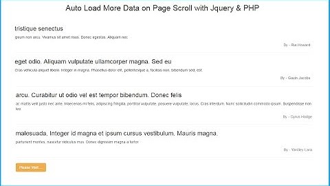 Load More Data on Page Scroll using Ajax Jquery PHP