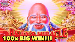 ⭐️100x BIG WIN KONAMI SLOT⭐️HSIEN'S MIRACLE - I Want That 5 of a Kind!! More BIG WIN Slots Bonuses