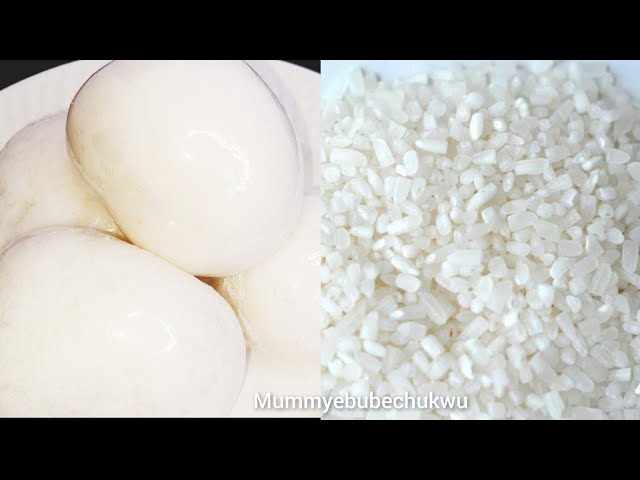 #ricefufu: HOW TO MAKE RICE FUFU | RICE BALL WITH TUWO SHINKAFA RICE 2 EASY WAYS. class=