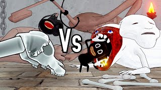 Cartoon Cat vs Long Horse vs Bridge Worm vs Lamp Head and Siren Head