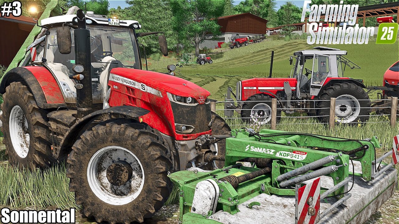 MOWING, WINDROWING and BALING GRASS, HARVESTING SOYBEAN│Sonnental│FS 25│3