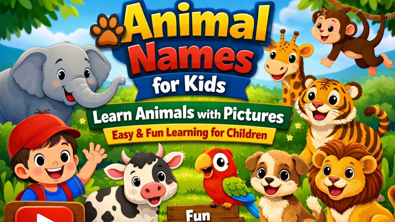 Animal Names for Kids | Learn Animals with Pictures | Easy & Fun ...