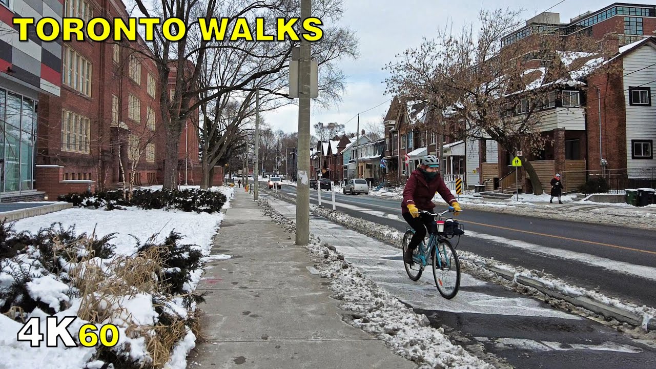 Toronto Regent Park Neighbourhood Freezing Cold Walk on January 29, 2021