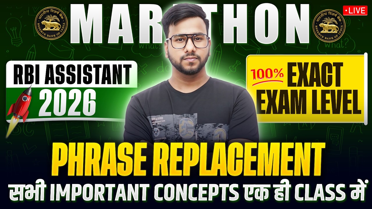 🚀 RBI Assistant 2026 English Phrase Replacement One-Shot | ✅ Phrase Replacement Marathon | Varun Sir