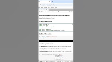 Easily Create a Random Forest Model with Jupyter! #randomforest #randomforestclassifier #jupyter
