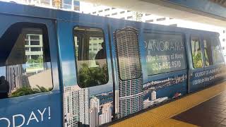 A Miami Dade Transit Metromover Train Leaving College North Station