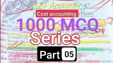 1000 MCQ SERIES | part 13|on cost accounting b.com 4th semester. Lucknow University.100th% relevant.