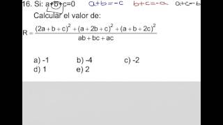 a+b+c=0,  a^2+b^2+c^2=-2(ab+bc+ac)