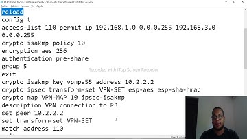 20.2.1 Packet Tracer - Configure and Verify a Site-to-Site IPsec VPN using CLI