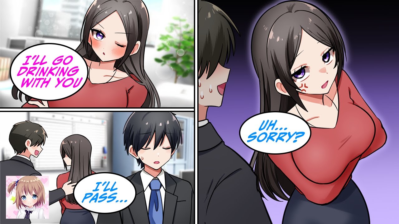 [RomCom] Declining invitations from a cold colleague. When a male coworker took her away [Manga Dub]