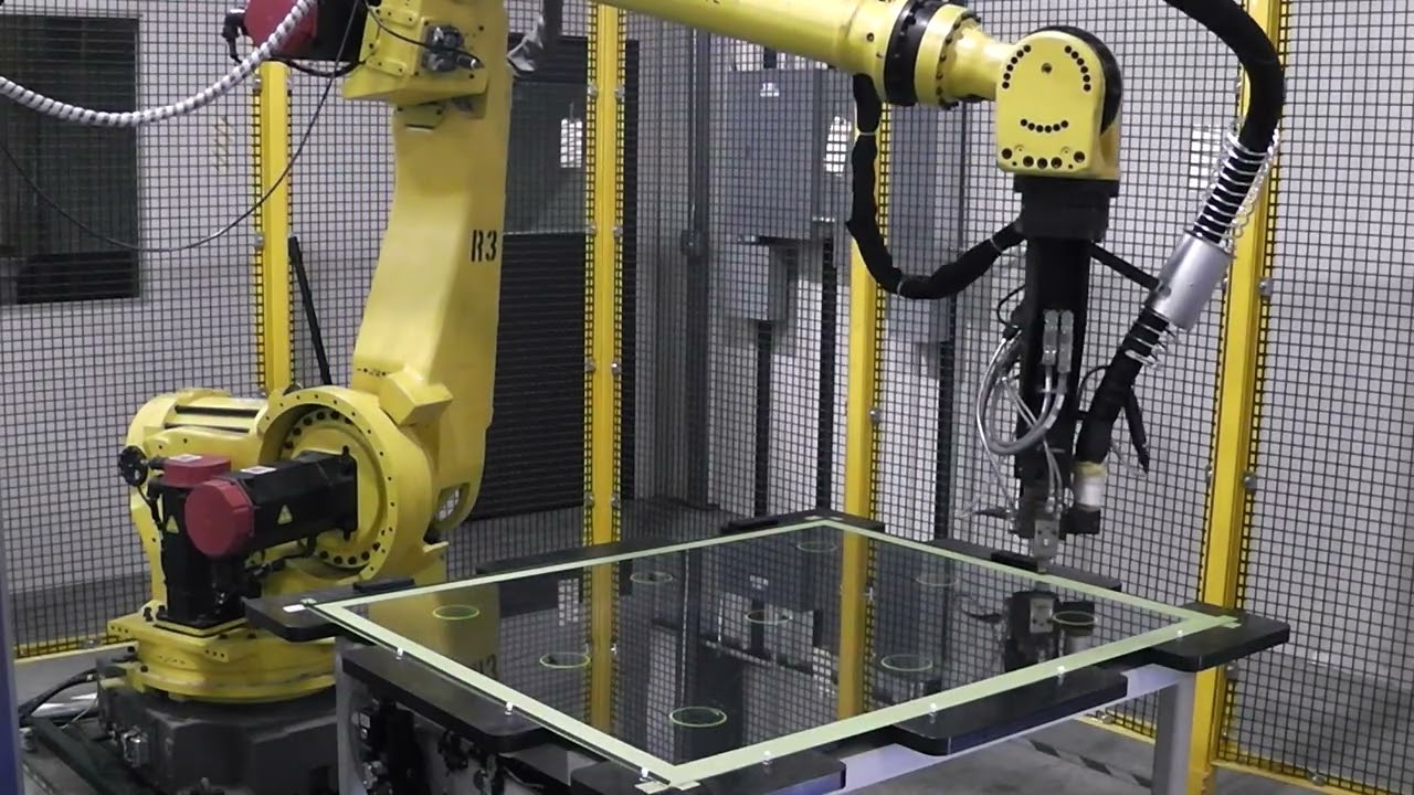 Heavy Material on Glass - Robot Dispensing