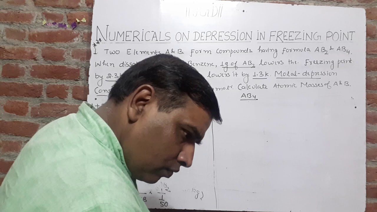 Numericals On Depression In Freezing Point part 3 YouTube