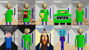Mods 10 With Baldi Loves Milk, Coca, Chips, Cars, Pizza, ... | Baldi