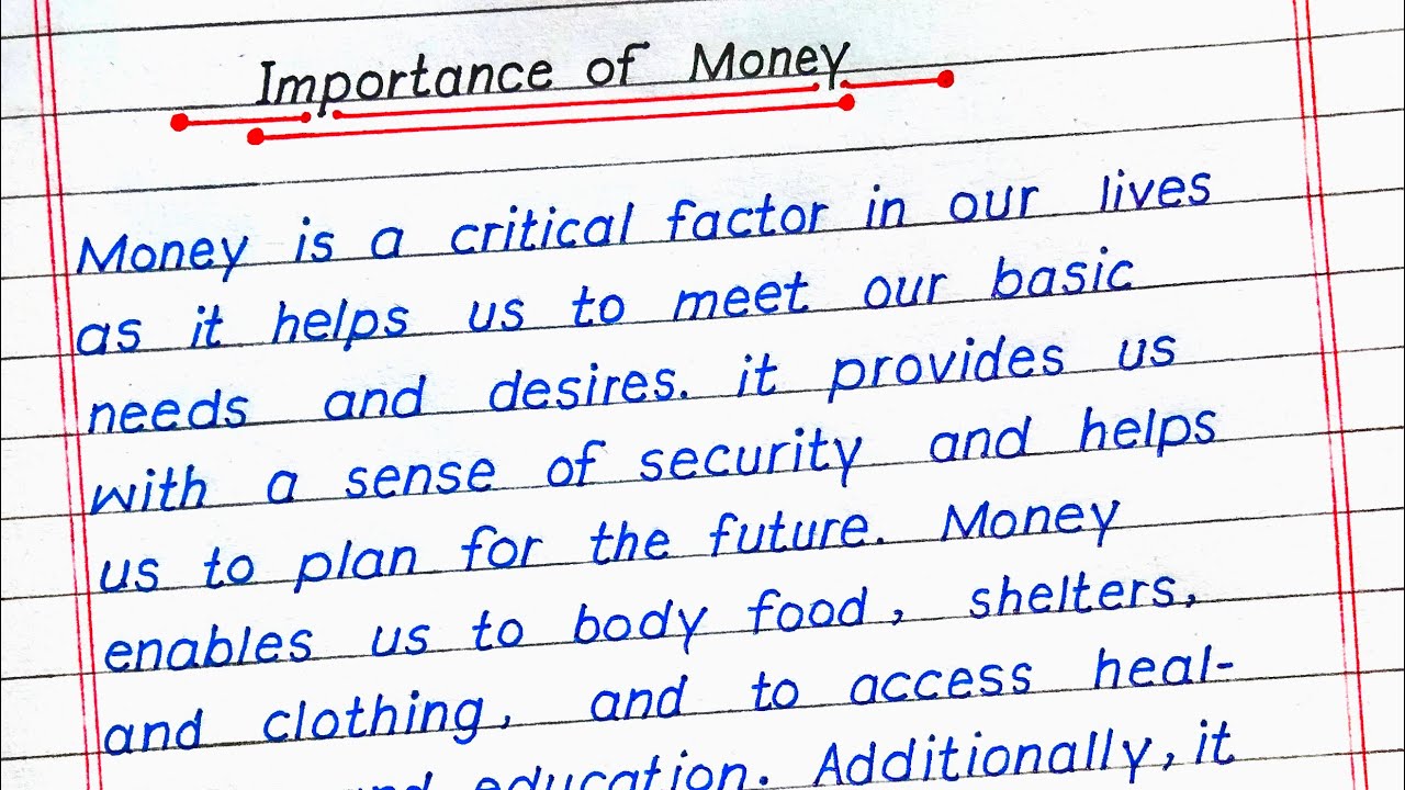 importance of money essay