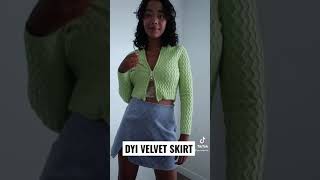 Making a velvet skirt with a slit #fashion #sewing #fashionstyle #fashiondesigner #dyi #dying