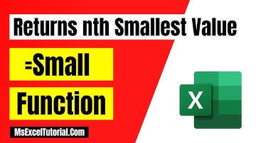 How to Use The Small Function In Excel