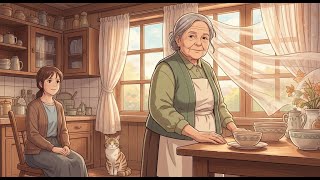 Grandmother’s Kitchen on a Windy Day | Cozy Ghibli-Style ASMR | No Music, Ambient Sounds #ghibliasmr