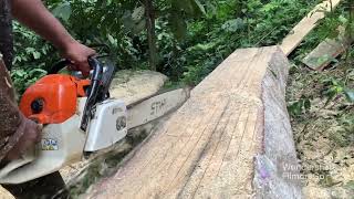 Aserrando tablas/sugerencias sobre los cuidados después de aserrar/#stihl #huskvarna #chainsaw