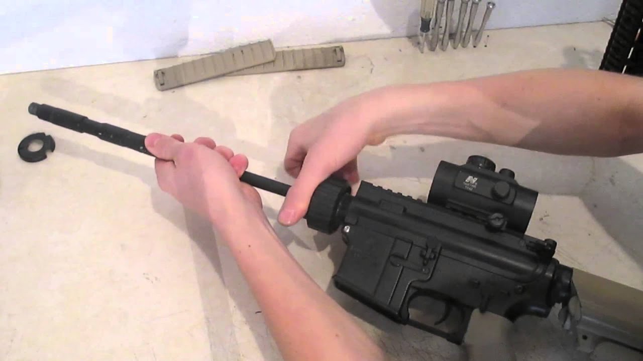 Custom Airsoft M4 Free Float Rail Install YouTube