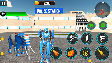 Fil Robot Araba Oyunları #2 - Optimus Elephant Robot Car Transformation Game - Android Gameplay