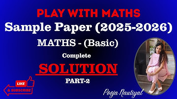 CBSE Sample Paper | Class 10 Maths Basic Sample Paper Solution 2025-26 | Code No. 241| By Pooja Maam