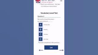 Oxford online English vocabulary level test with ANSWERS