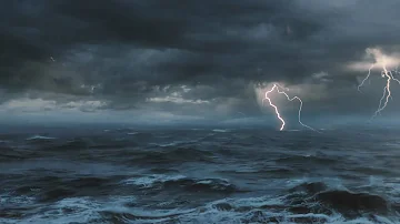 Thunderstorm At Sea Sounds For Sleeping, Relaxing ~ Thunder Rain Ocean Sea Lightning Ambience