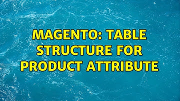 Magento: Table structure for Product Attribute