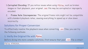 How to Solve Fast Playback Issues When Converting .sec Files with ffmpeg