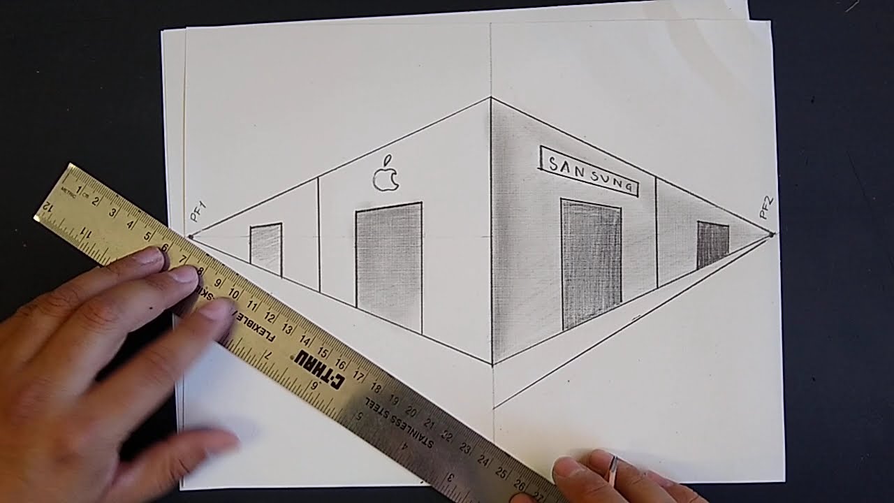 Punto de fuga - Dibujo de perspectiva con 2 puntos de Fuga- Vanishing Point  - thptnganamst.edu.vn