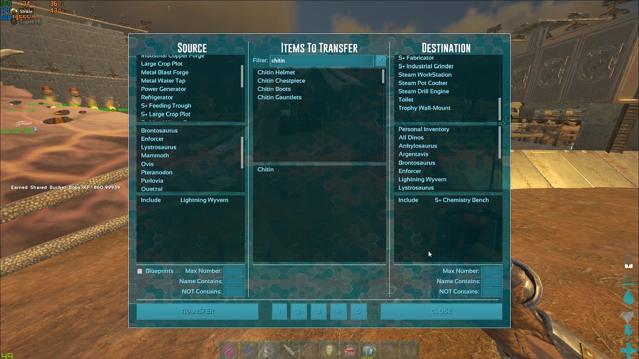 How To Use The Transfer Tool In The S Mod In Ark Youtube